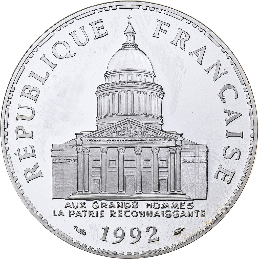 France, 100 Francs, Panthéon, 1992, Paris, Proof, Silver, MS(63), Gadoury:898a