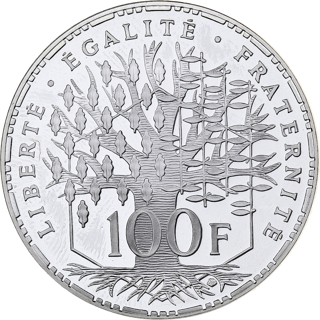 France, 100 Francs, Panthéon, 1992, Paris, Proof, Silver, MS(63), Gadoury:898a