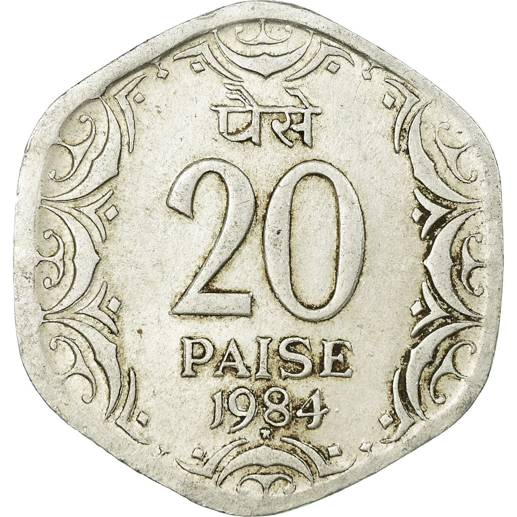 Moneta, INDIE-REPUBLIKA, 20 Paise, 1984, EF(40-45), Aluminium, KM:44