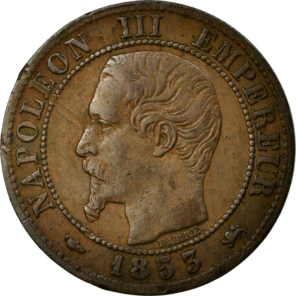 Moneta, Francja, Napoleon III, Napoléon III, Centime, 1853, Lyon, AU(50-53)