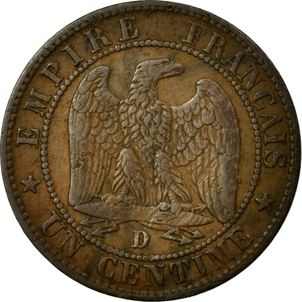 Moneta, Francja, Napoleon III, Napoléon III, Centime, 1853, Lyon, AU(50-53)