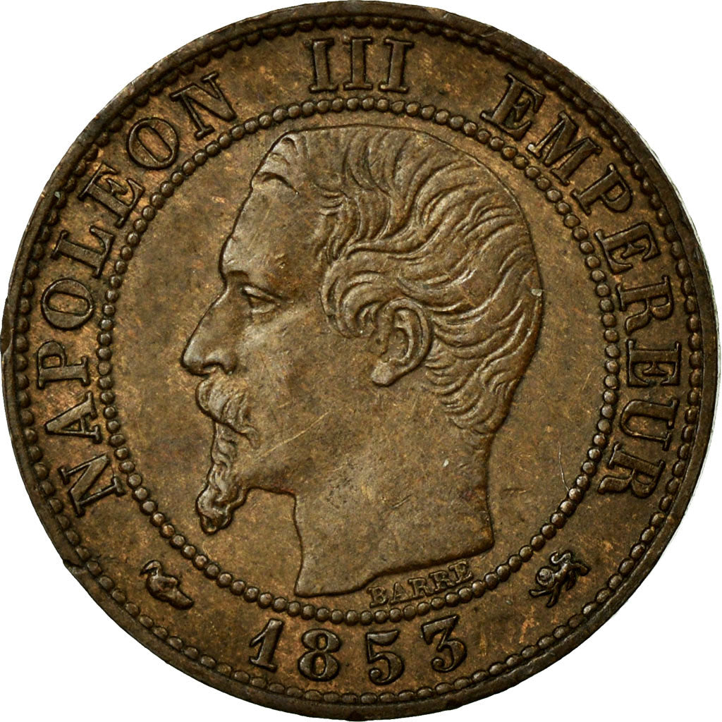 Coin, France, Napoleon III, Napoléon III, Centime, 1853, Lyon, AU(55-58)