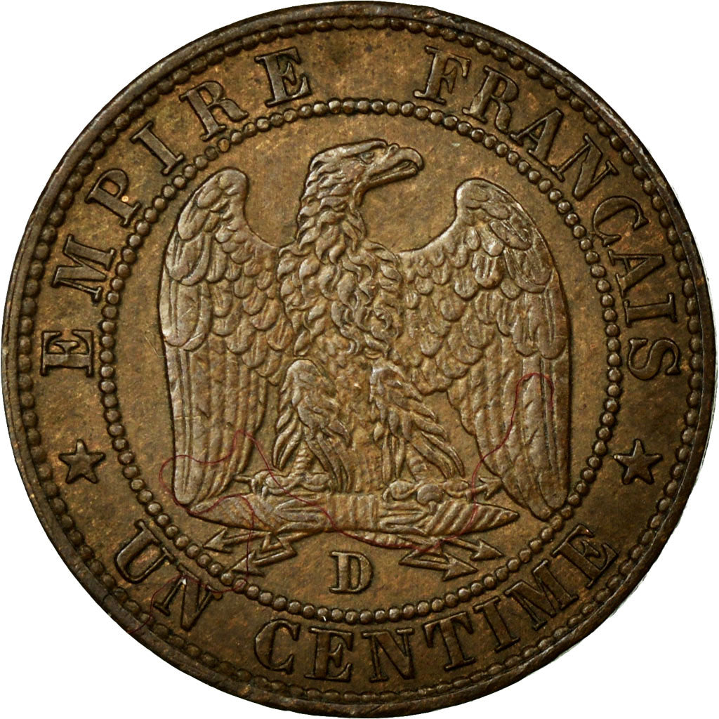 Coin, France, Napoleon III, Napoléon III, Centime, 1853, Lyon, AU(55-58)