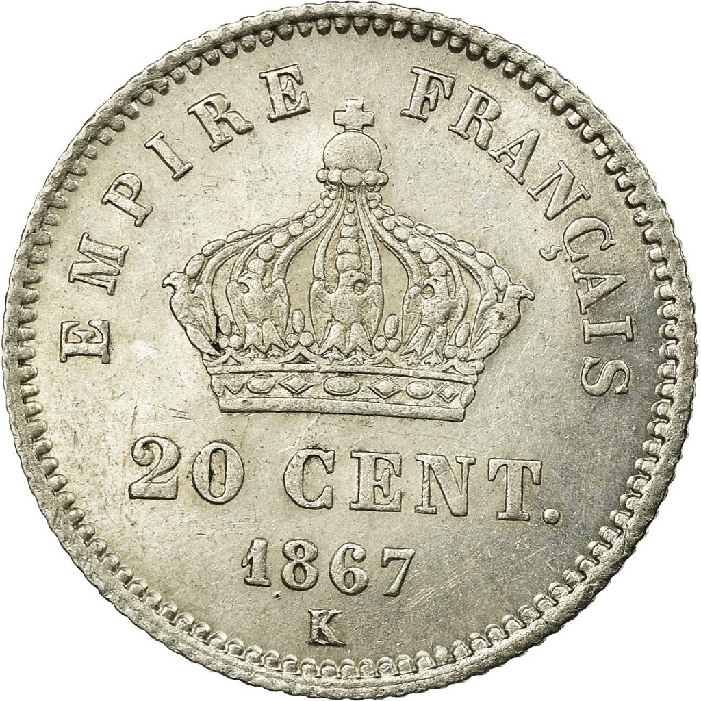 Monnaie, France, Napoleon III, Napoléon III, 20 Centimes, 1867, Bordeaux, SUP