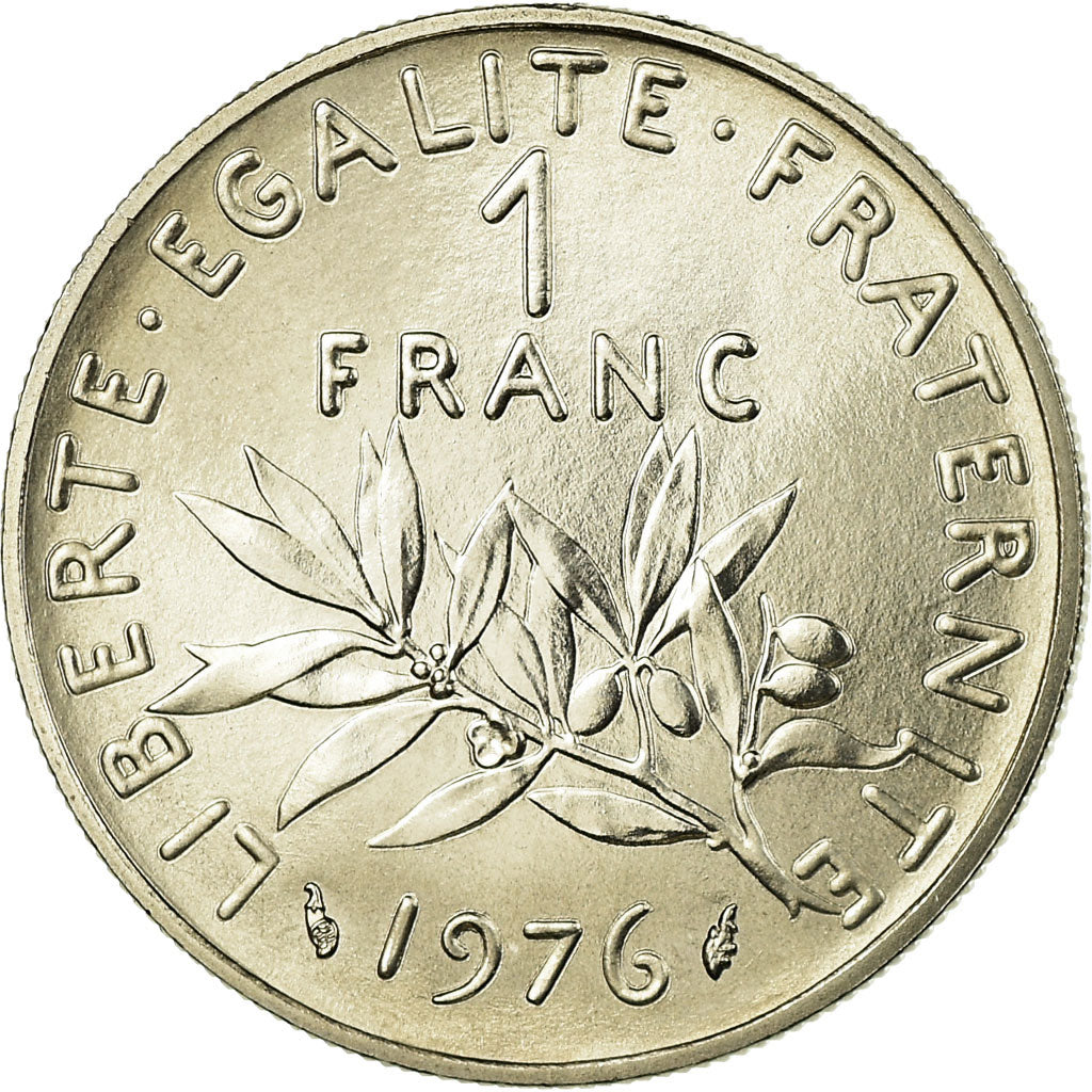 Coin, France, Semeuse, Franc, 1976, Paris, MS(65-70), Nickel, KM:925.1
