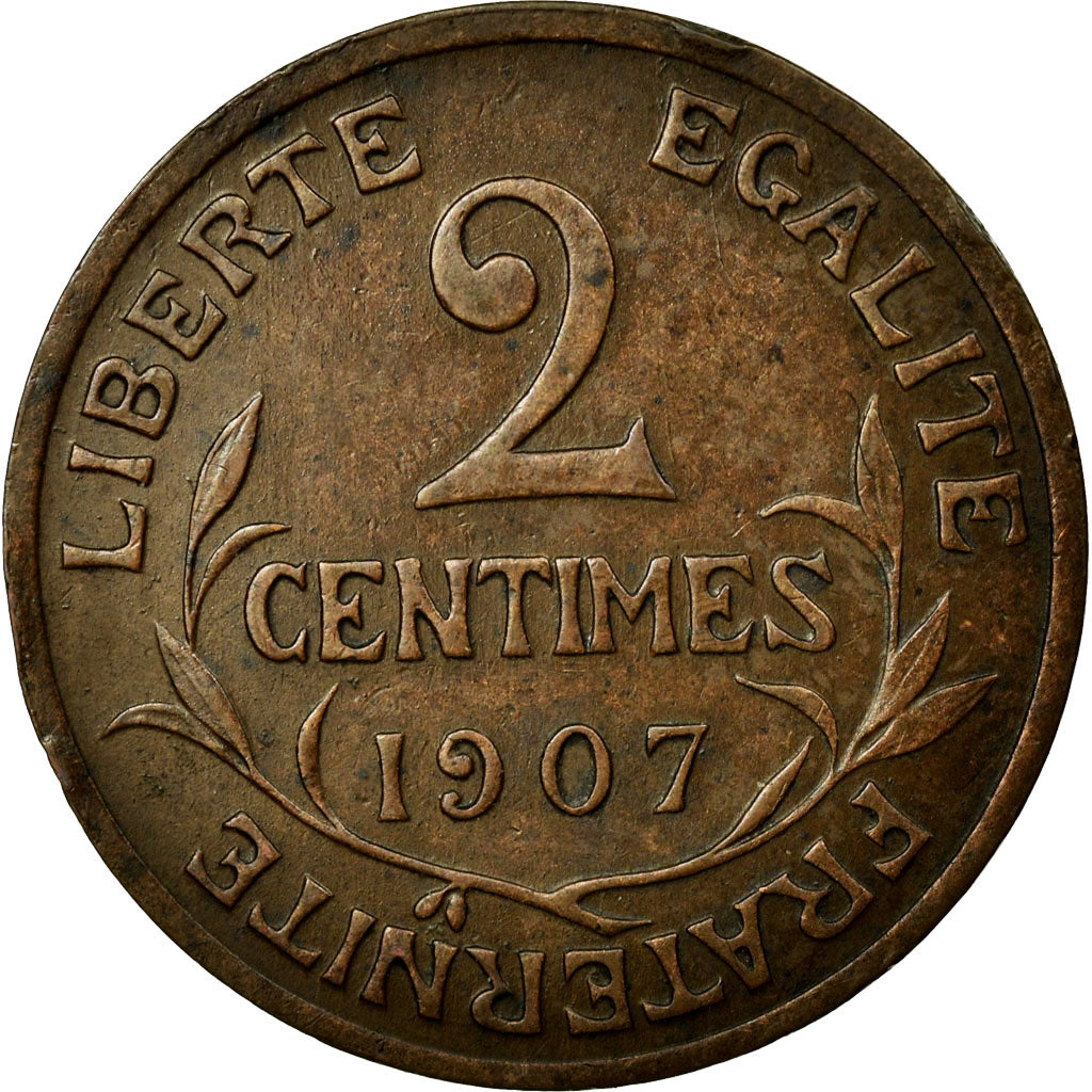 Coin, France, Dupuis, 2 Centimes, 1907, AU(50-53), Bronze, Gadoury:107
