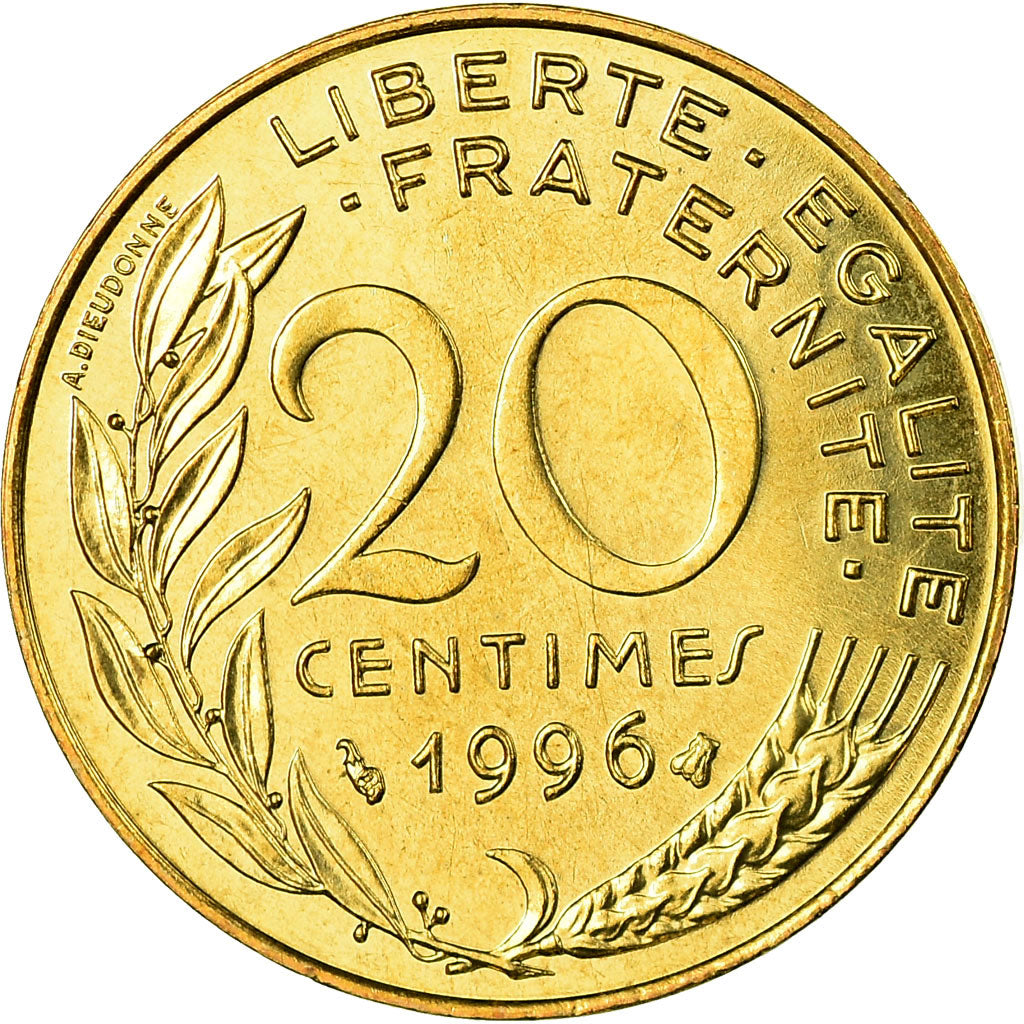 Monnaie, France, Marianne, 20 Centimes, 1996, Paris, FDC, Aluminum-Bronze