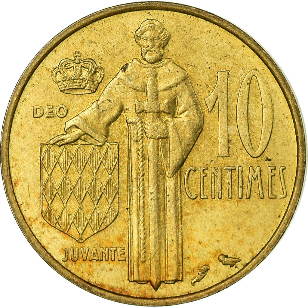 Coin, Monaco, Rainier III, 10 Centimes, 1974, EF(40-45), Aluminum-Bronze