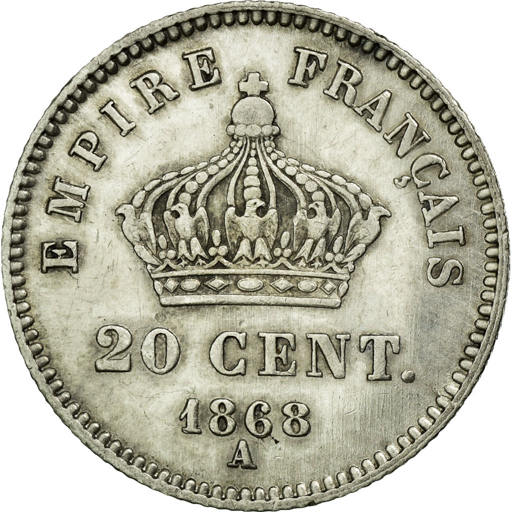 Coin, France, Napoleon III, Napoléon III, 20 Centimes, 1868, Paris, AU(55-58)