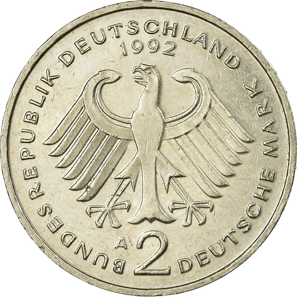 Munten, Federale Duitse Republiek, 2 Mark, 1992, Berlin, ZF, Copper-Nickel Clad