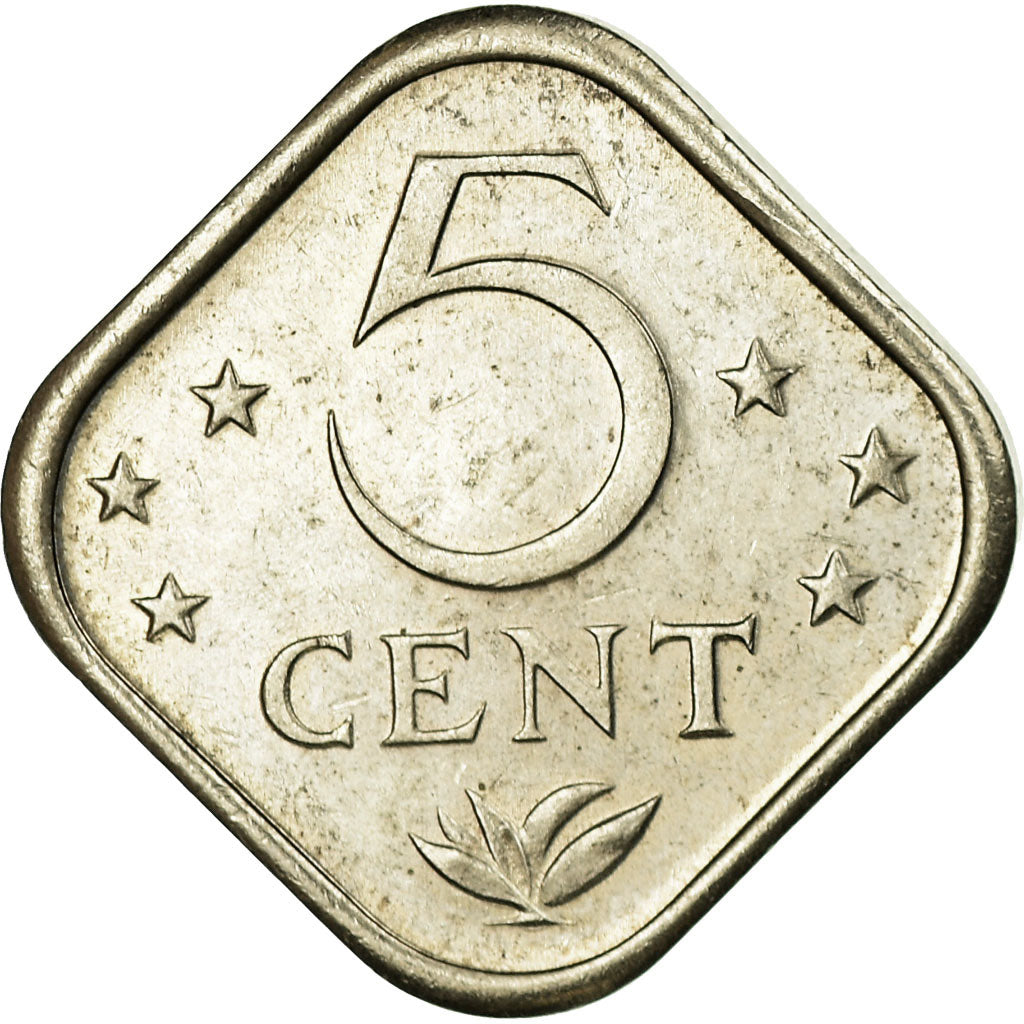 Moneta, Antille olandesi, Juliana, 5 Cents, 1976, BB, Rame-nichel, KM:13