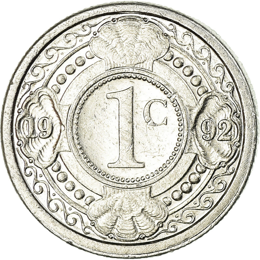 Moneda, Antillas holandesas, Beatrix, Cent, 1992, Utrecht, MBC, Aluminio, KM:32