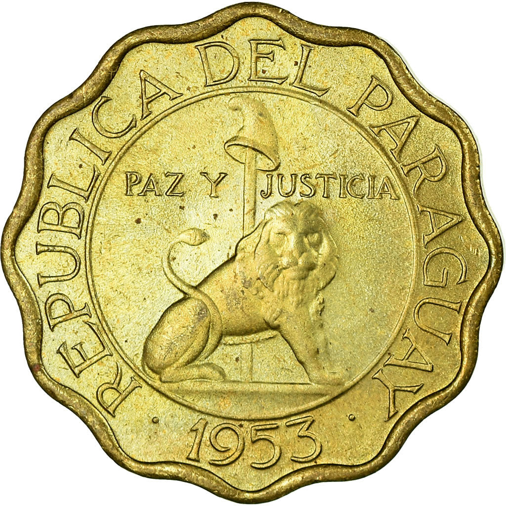 Coin, Paraguay, 15 Centimos, 1953, AU(55-58), Aluminum-Bronze, KM:26