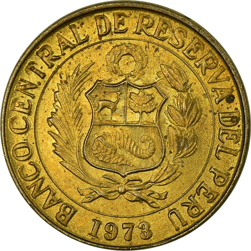 Monnaie, Pérou, 10 Centavos, 1973, Lima, TTB, Laiton, KM:245.2