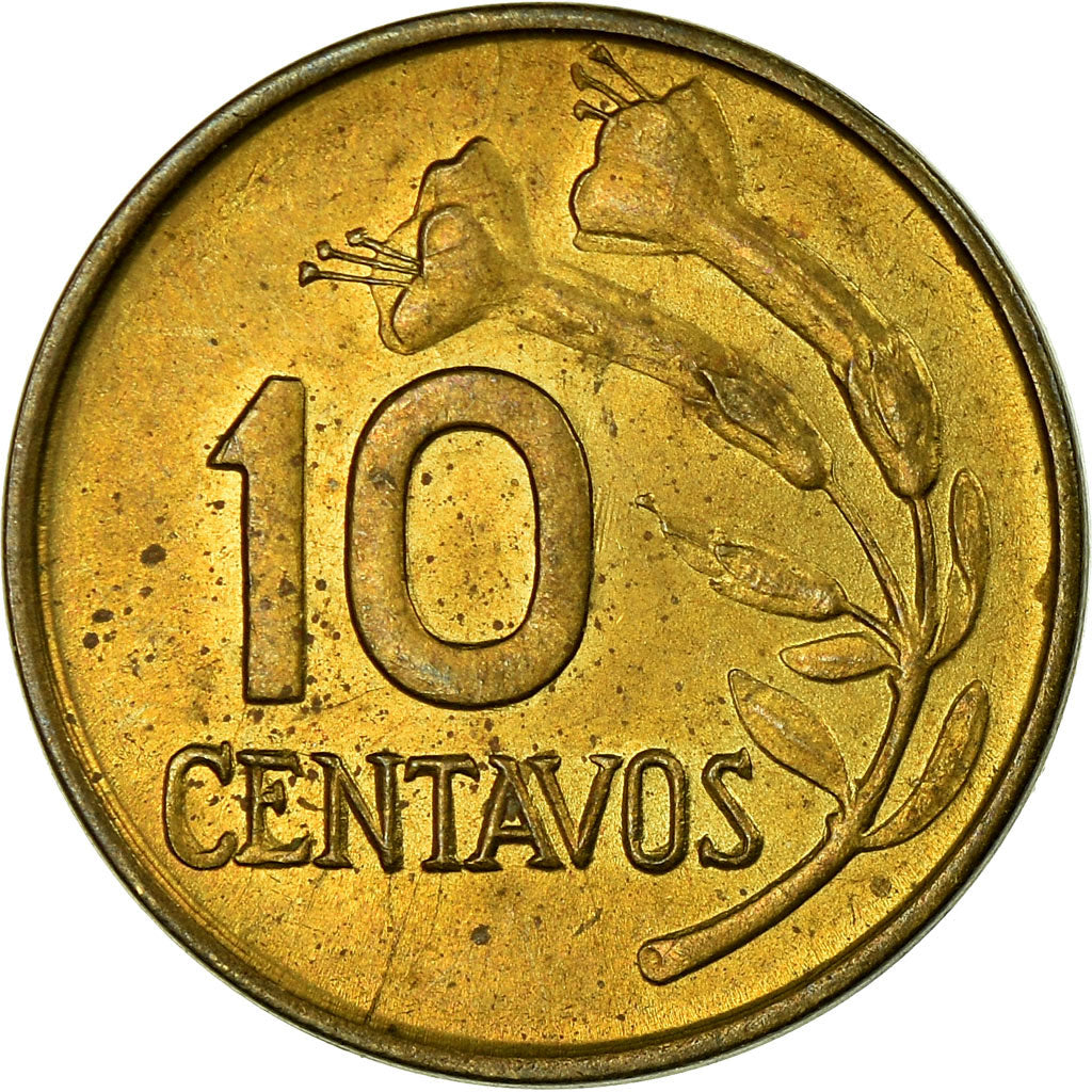 Monnaie, Pérou, 10 Centavos, 1973, Lima, TTB, Laiton, KM:245.2