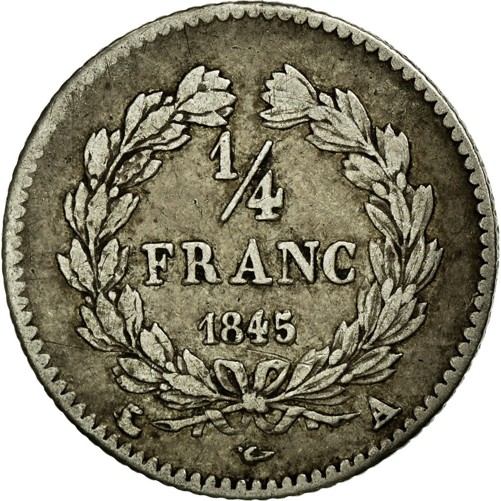 Monnaie, France, Louis-Philippe, 1/4 Franc, 1845, Paris, TTB, Argent, KM:740.1