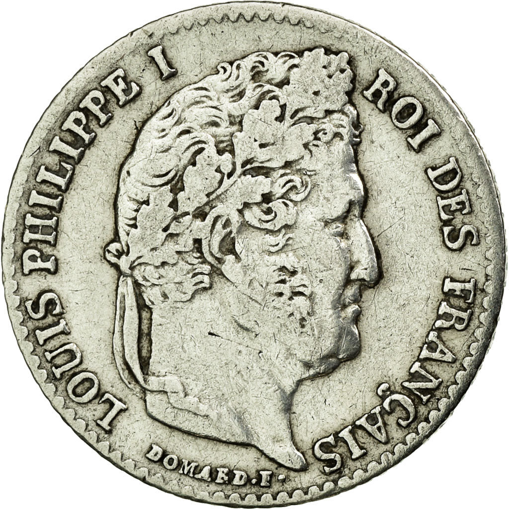 Moneta, Francia, Louis-Philippe, 1/4 Franc, 1843, Rouen, BB, Argento, KM:740.2