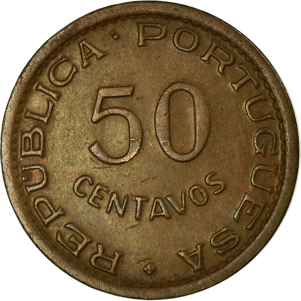 Moneda, Angola, 50 Centavos, 1953, MBC, Bronce, KM:75