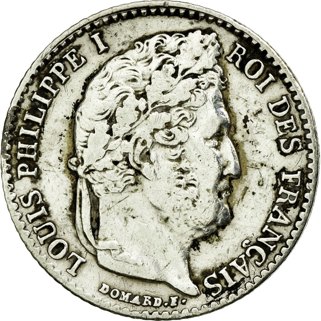 Moneda, Francia, Louis-Philippe, 1/4 Franc, 1842, Rouen, MBC, Plata, KM:740.2