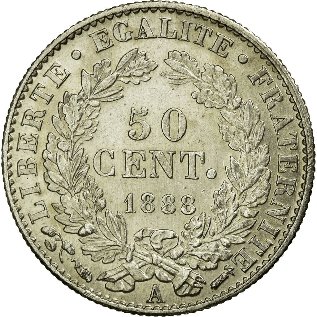 Monnaie, France, Cérès, 50 Centimes, 1888, Paris, SUP+, Argent, Gadoury:419a