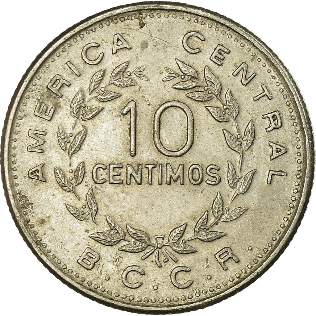 Coin, Costa Rica, 10 Centimos, 1972, EF(40-45), Copper-nickel, KM:185.3