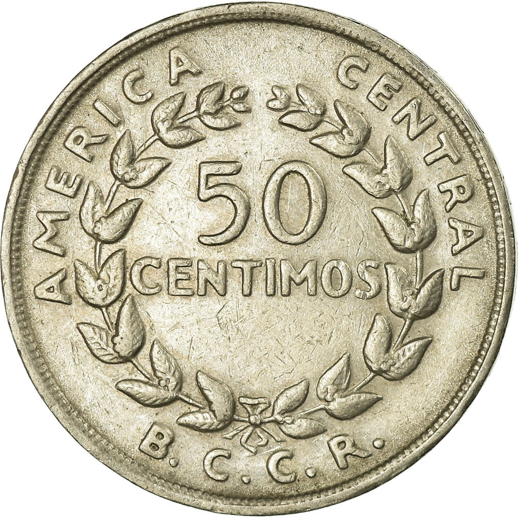 Coin, Costa Rica, 50 Centimos, 1970, EF(40-45), Copper-nickel, KM:189.3