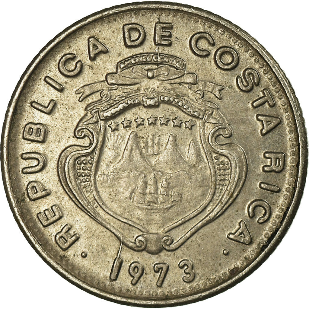 Coin, Costa Rica, 5 Centimos, 1973, Guatemala Mint, EF(40-45), Copper-nickel