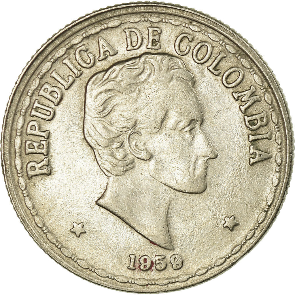 Moneta, Colombia, 20 Centavos, 1959, SPL-, Rame-nichel, KM:215.1