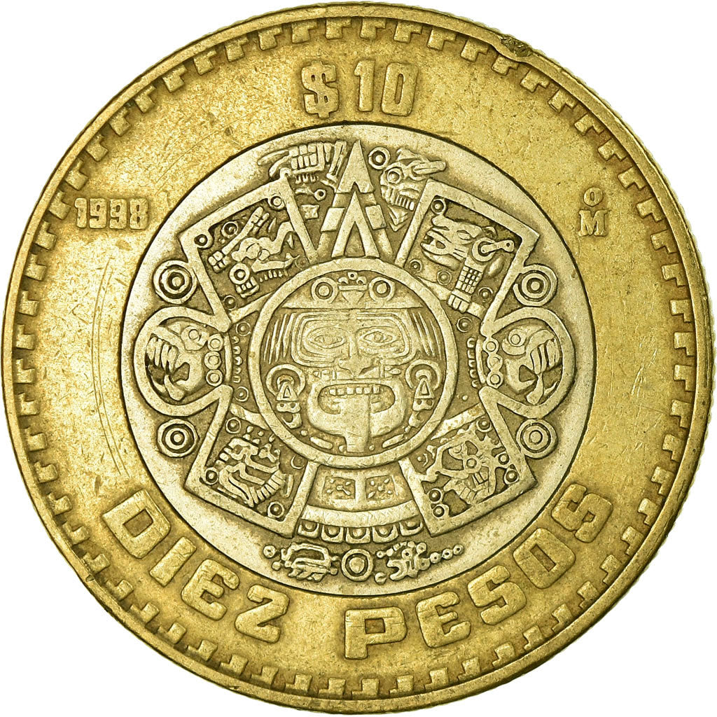 Mexique, 10 Pesos, 1998, Bimétallique, TTB, KM:616