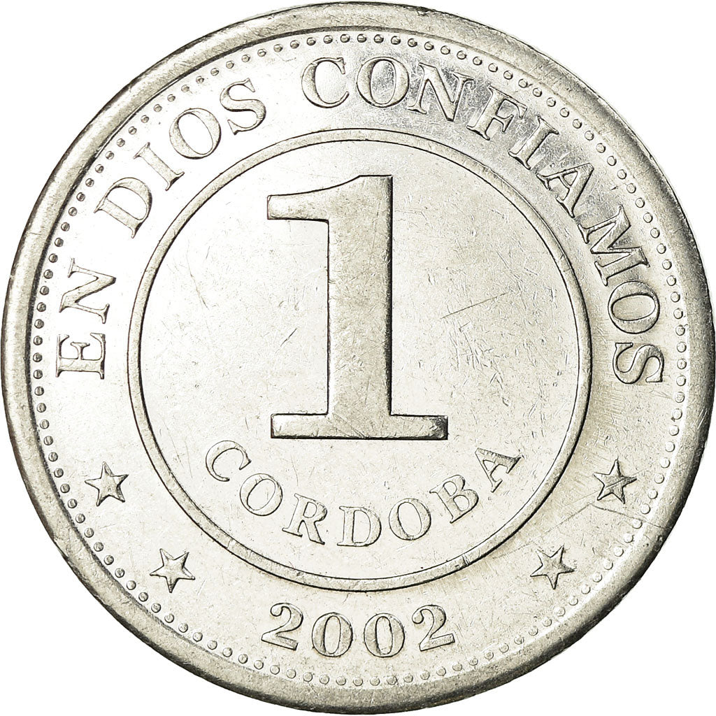 Moneta, Nicaragua, Cordoba, 2002, BB, Acciaio ricoperto in nichel, KM:101