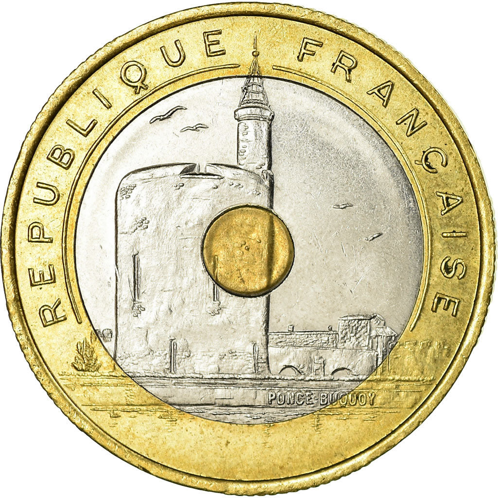 Coin, France, Jeux Méditerranéens, 20 Francs, 1993, AU(55-58), Tri-Metallic