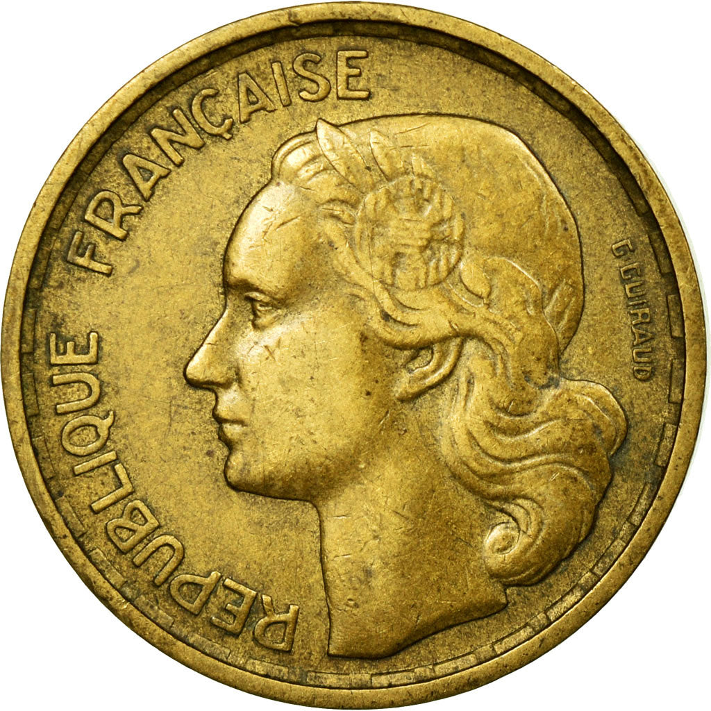 Moneta, Francia, Guiraud, 10 Francs, 1954, BB, Alluminio-bronzo, Gadoury:812