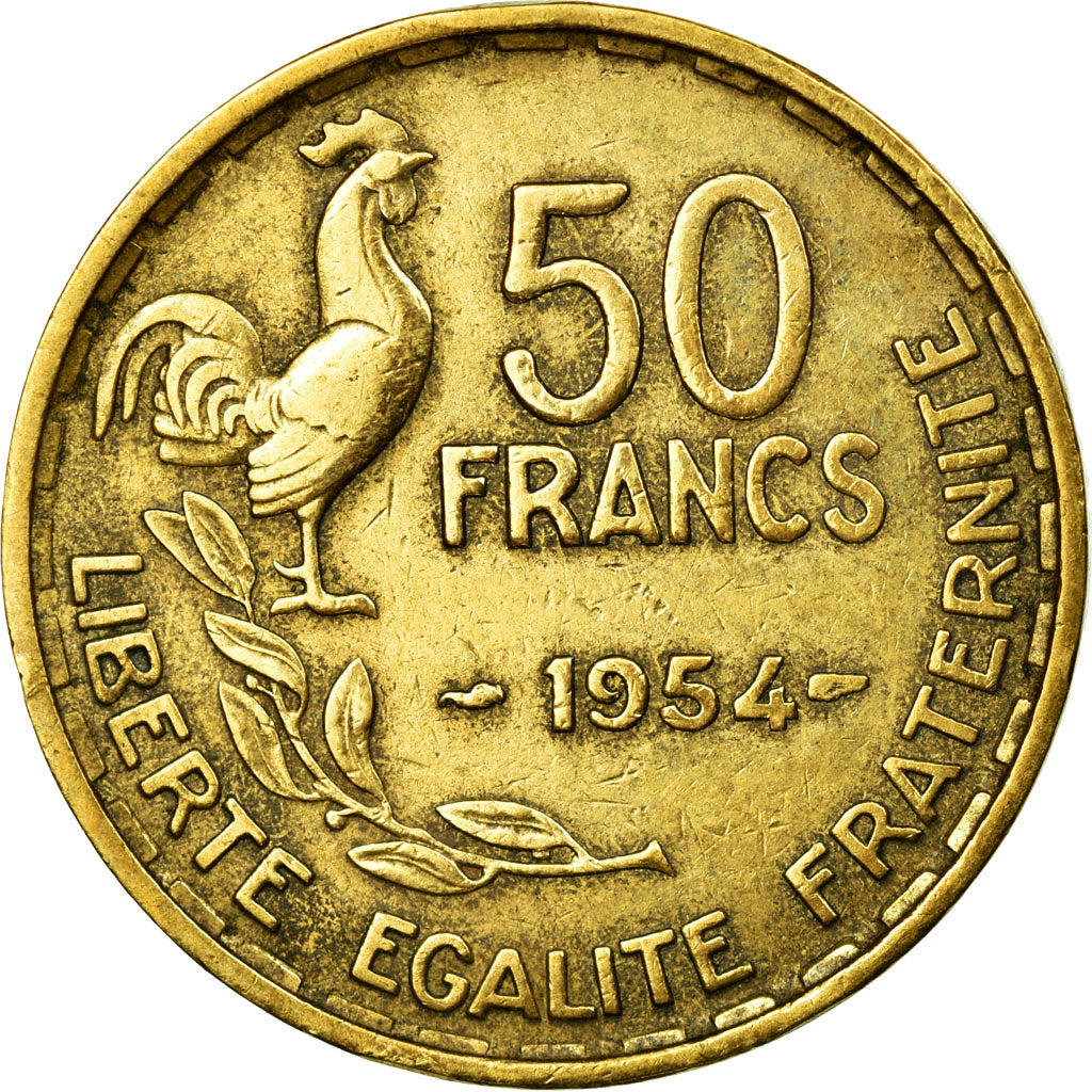 Münze, Frankreich, Guiraud, 50 Francs, 1954, SS, Aluminum-Bronze, Gadoury:880