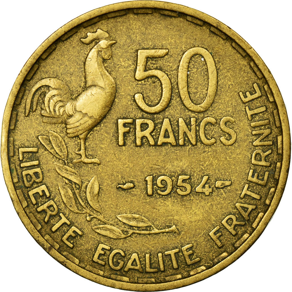Monnaie, France, Guiraud, 50 Francs, 1954, TTB, Aluminum-Bronze, Gadoury:880