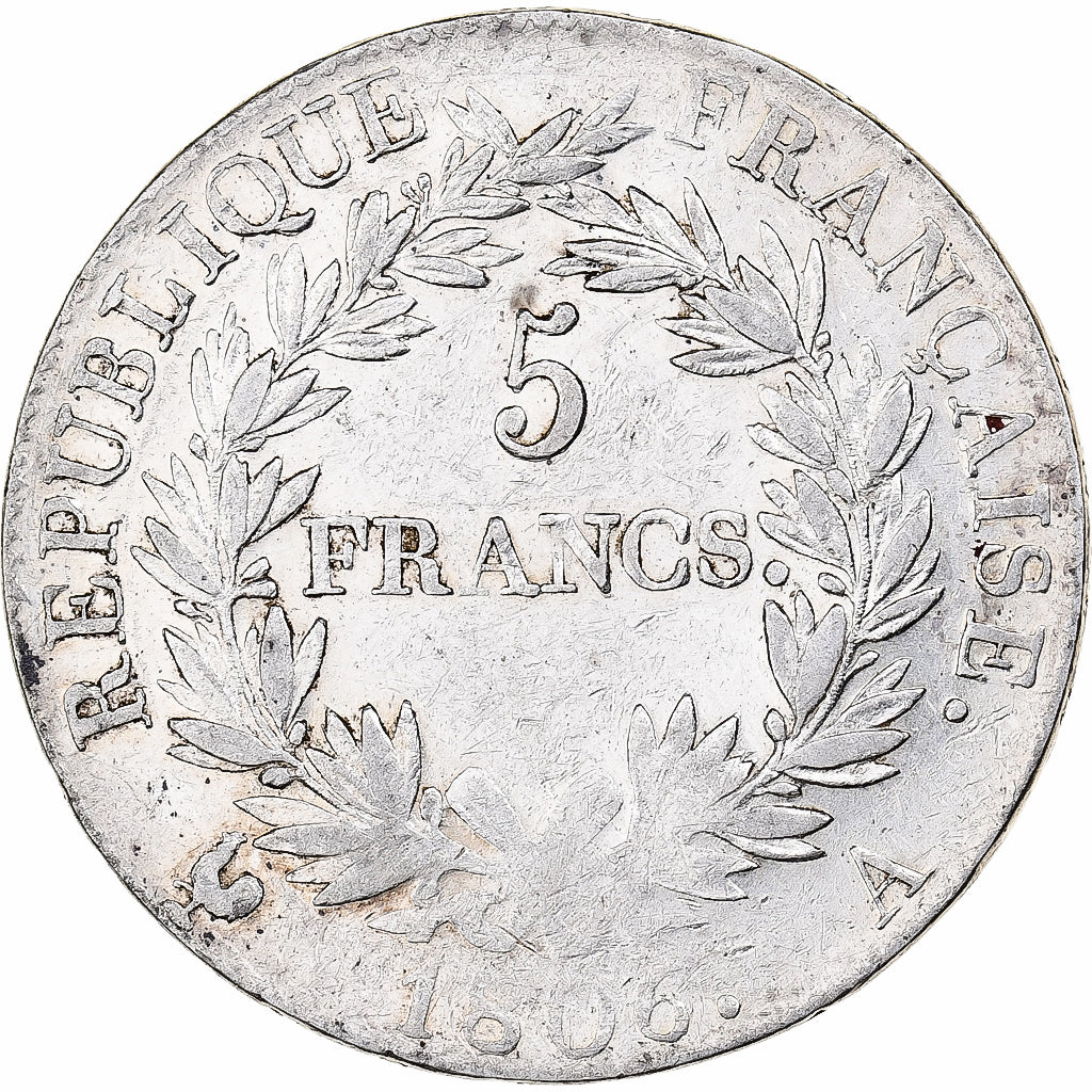 France, Napoleon I, 5 Francs, 1806, Paris, Silver, VF(30-35), Gadoury:581