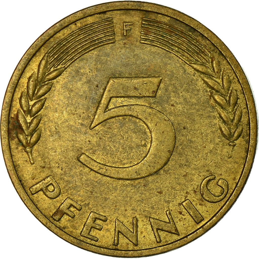 Moneta, Niemcy - RFN, 5 Pfennig, 1949, Stuttgart, EF(40-45), Mosiądz powlekany