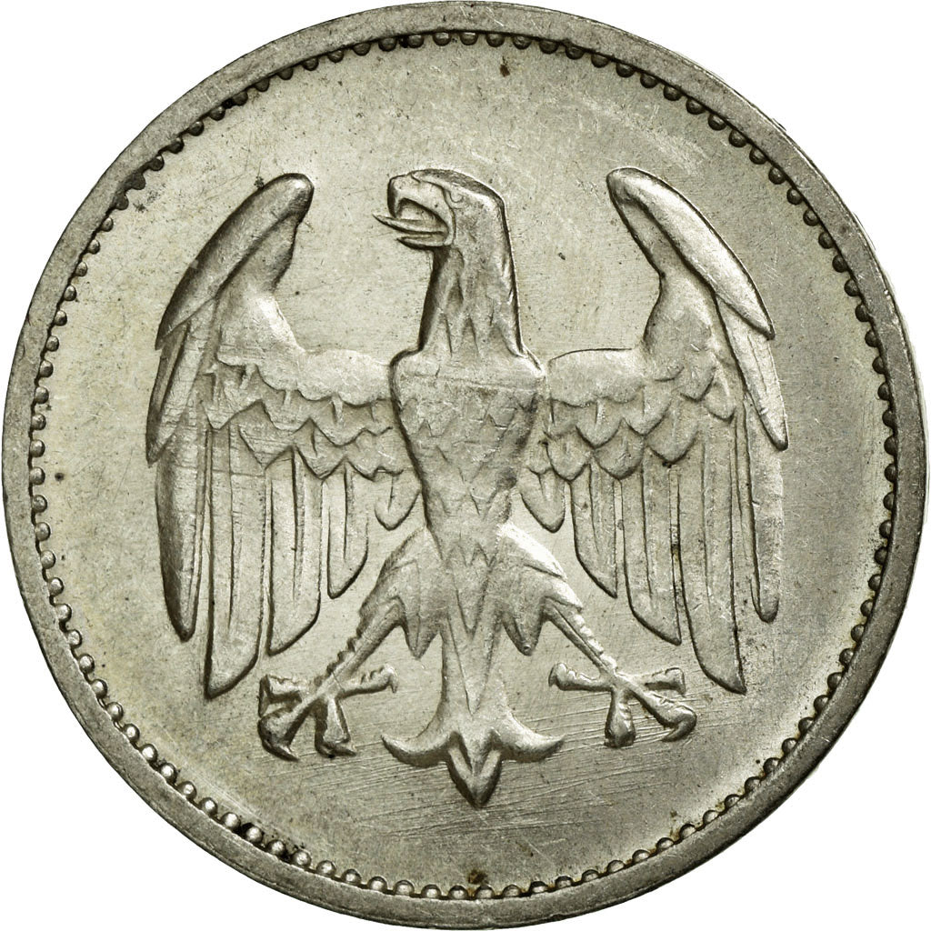 Coin, GERMANY, WEIMAR REPUBLIC, Mark, 1924, Stuttgart, VF(30-35), Silver