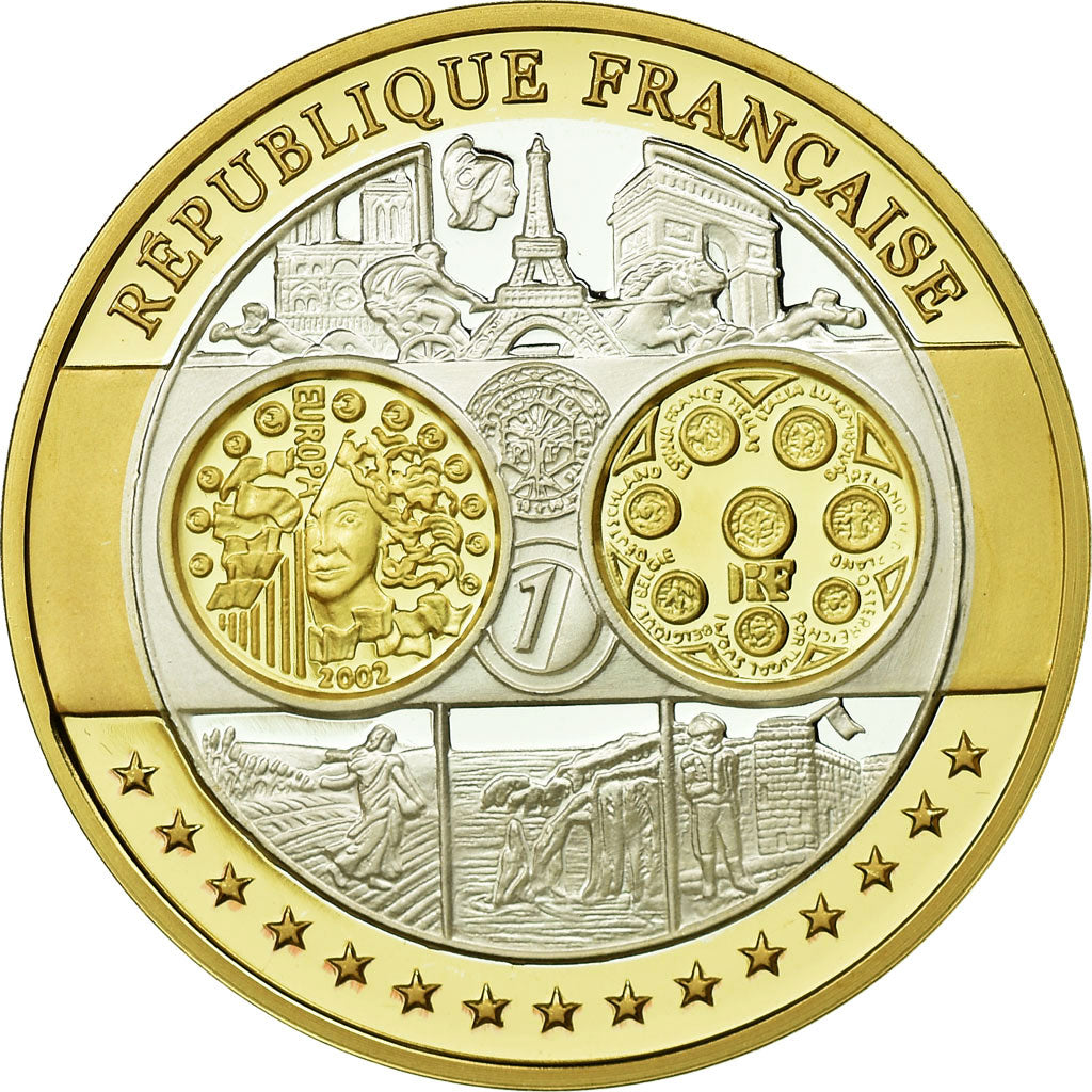 France, Médaille, Europe, République Française, Cuivre plaqué Argent, FDC