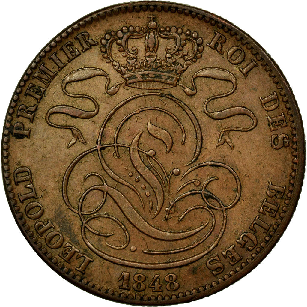 Coin, Belgium, Leopold I, 5 Centimes, 1848, AU(55-58), Copper