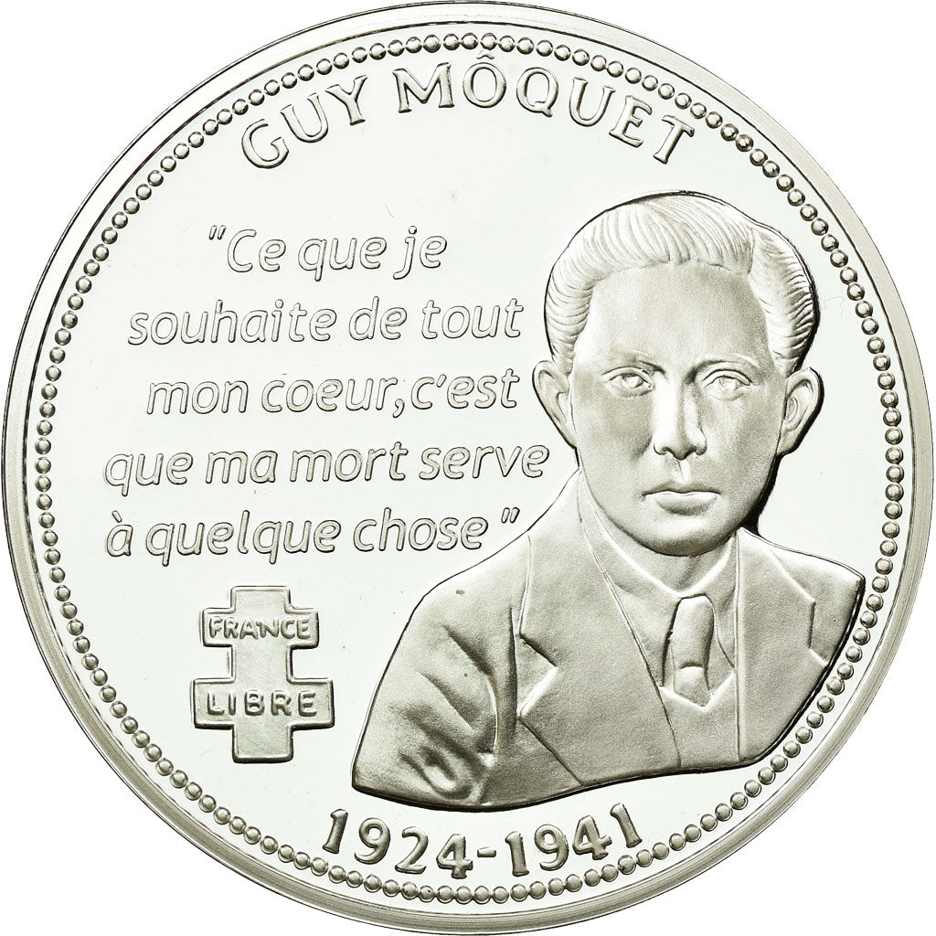France, Medal, Seconde Guerre Mondiale, Guy Moquet, MS(65-70), Silver