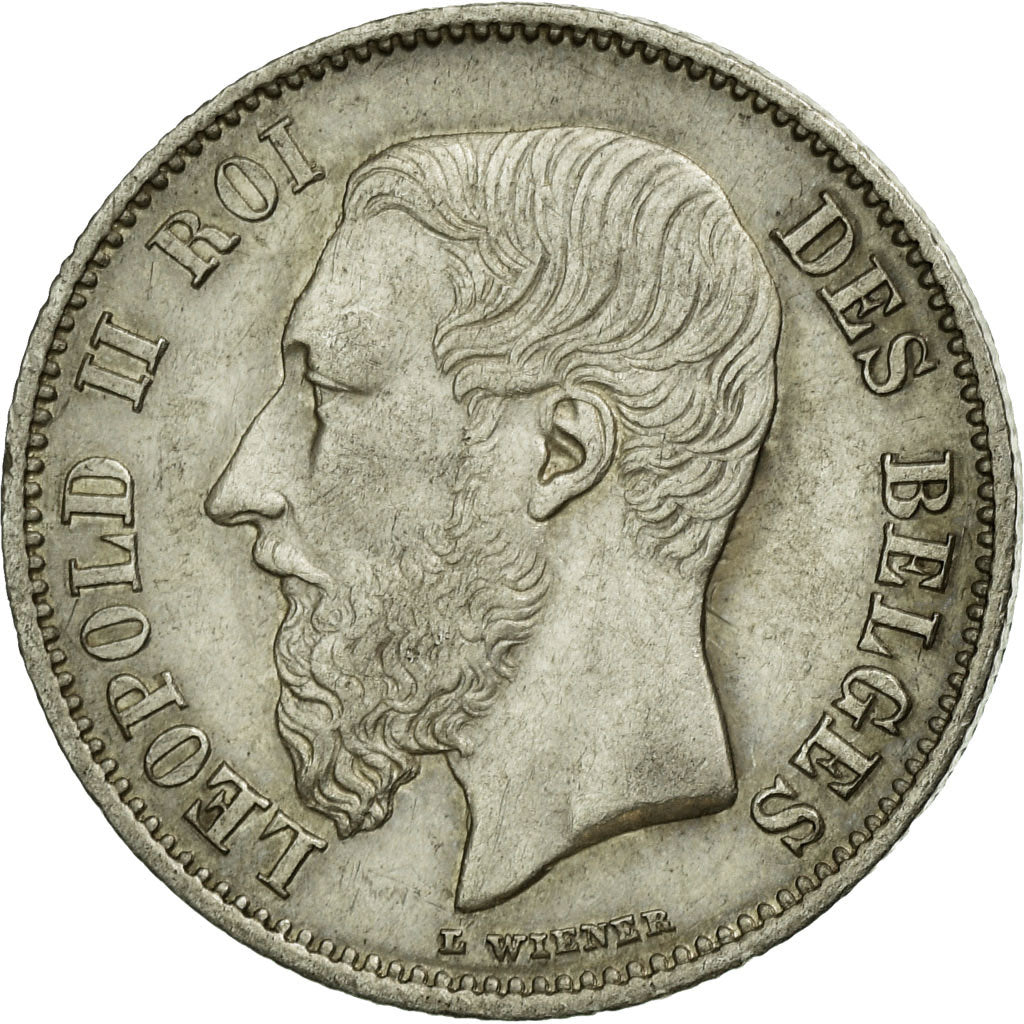 Moneta, Belgio, Leopold II, 50 Centimes, 1866, SPL-, Argento, KM:26