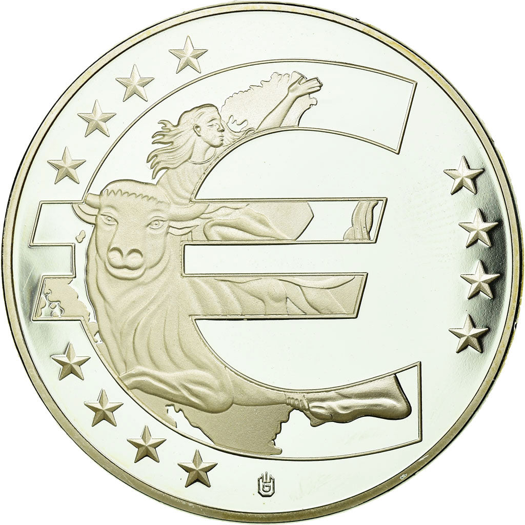 France, Medal, 10 ans de l'Euro, 2012, MS(65-70), Copper Plated Silver