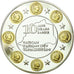 France, Medal, 10 ans de l'Euro, Vatican, 2012, MS(65-70), Copper Plated Silver