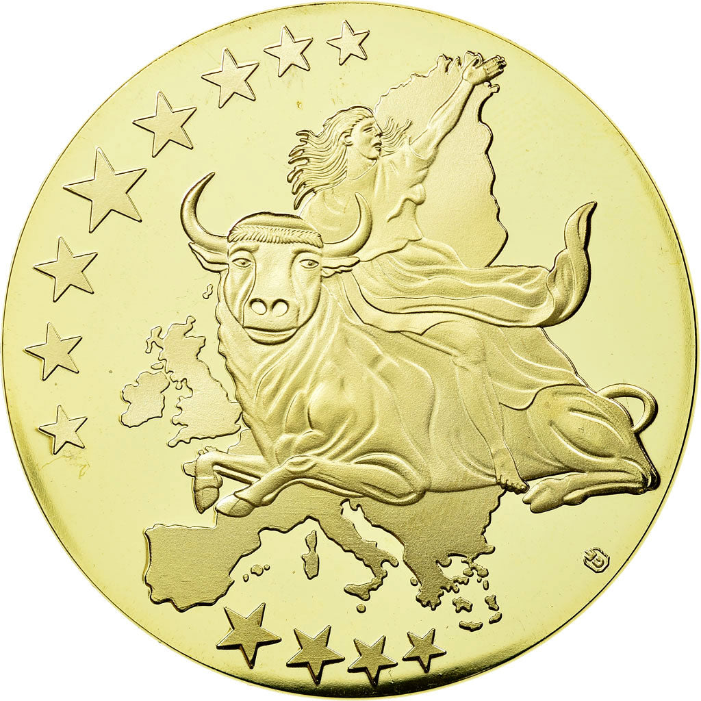 France, Médaille, Monnaie Européenne, Billet de 100 Euro, 2002, FDC, Copper