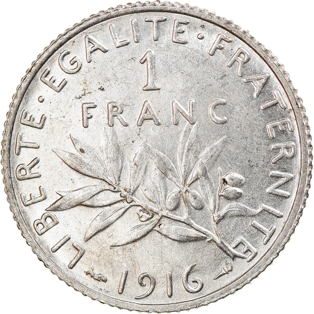 Moneta, Francia, Semeuse, Franc, 1916, Paris, SPL, Argento, KM:844.1