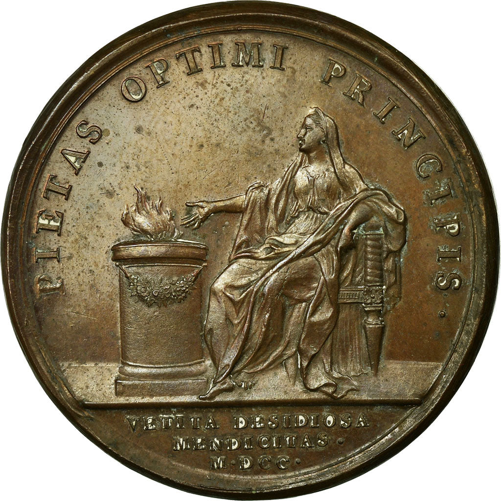 Francja, medal, Ludwik XIV, Édit contre les Fainéants, 1700, Miedź, Mauger