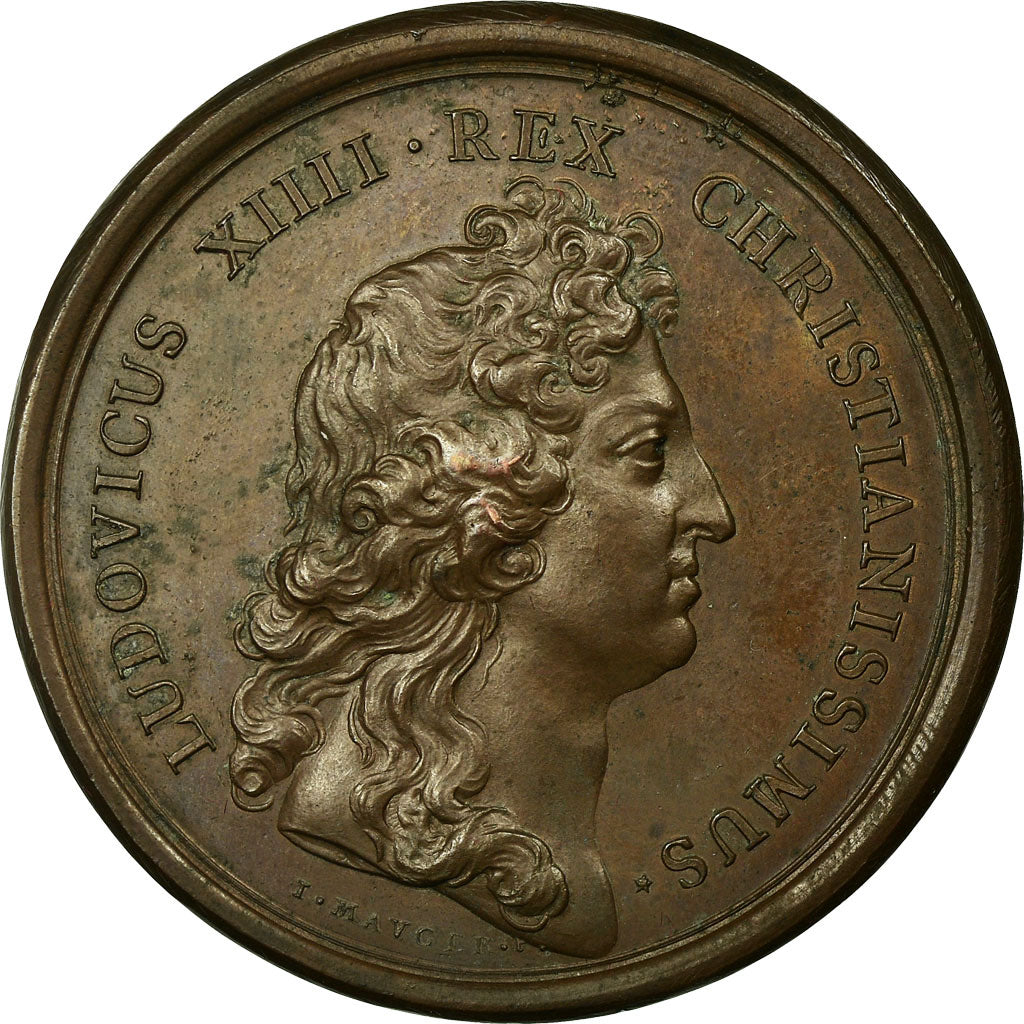France, Médaille, Louis XIV, Conseil du Roi, Assiduité du Roi, 1661, Cuivre