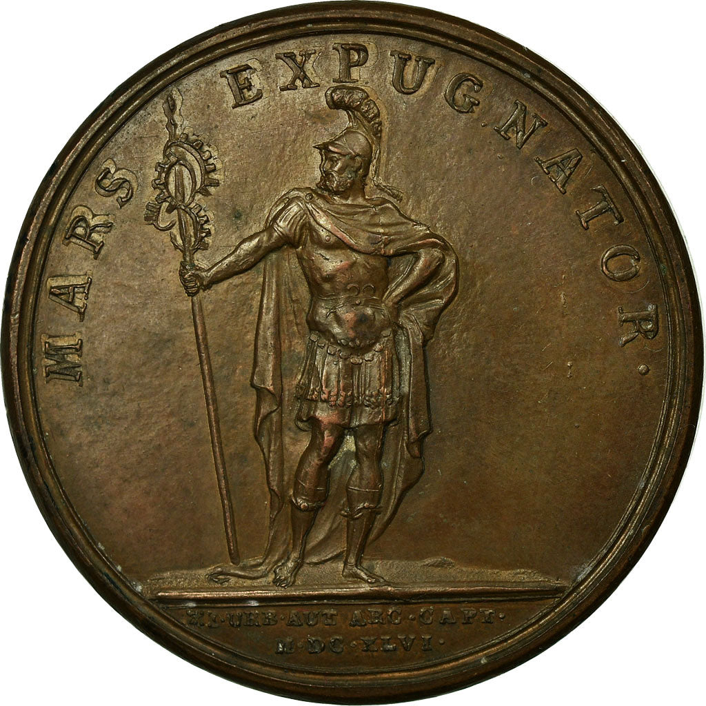 Frankrijk, Medaille, Louis XIV, Les Conquêtes, 1646, Koper, Mauger, PR, Divo:23