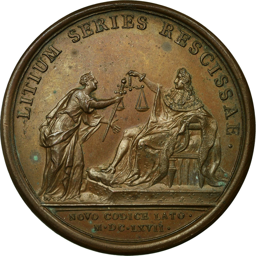 Frankreich, Medaille, Louis XIV, La Nouvelle Ordonnance, 1667, Mauger, VZ