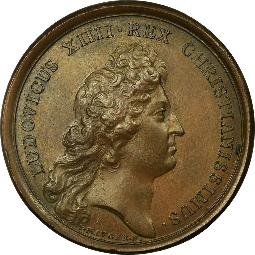 Francja, medal, Ludwik XIV, Agrandissement de Paris, 1670, Miedź, Mauger